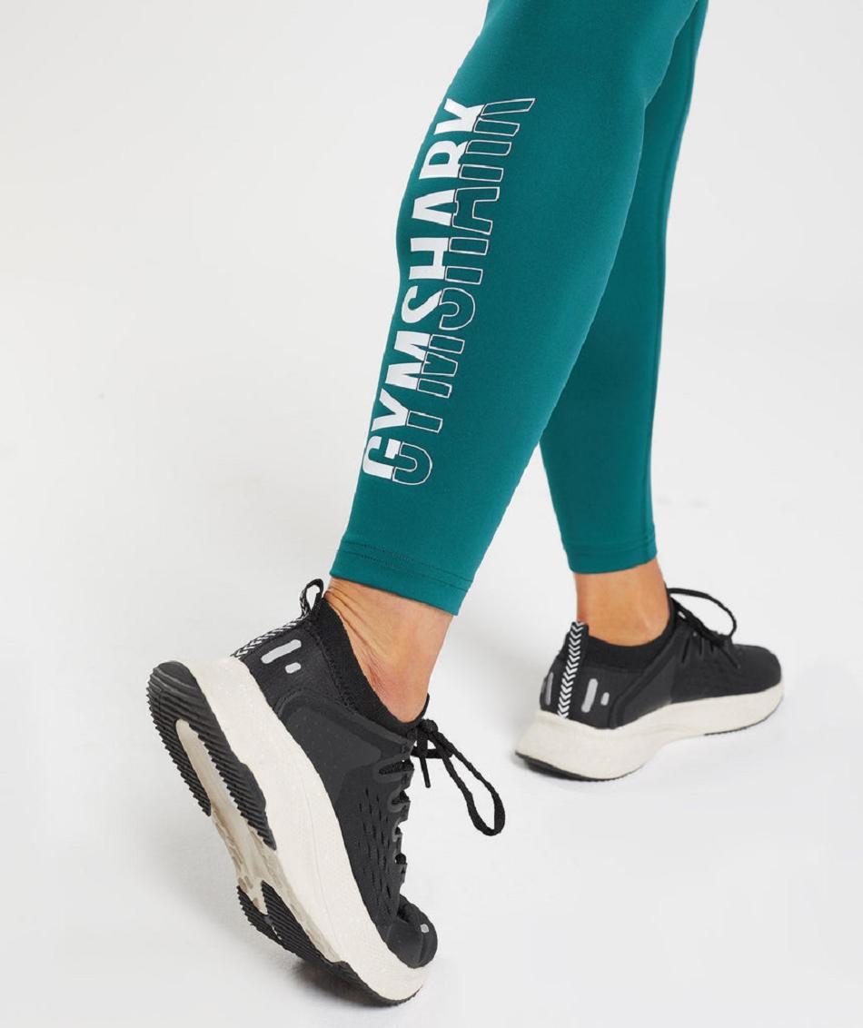 Leggins Gymshark Fraction Mujer Turquesa | CO 2826WNB